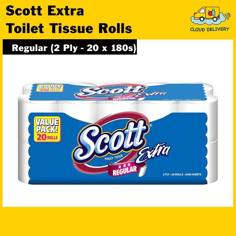 Scott Extra Toilet Tissue Rolls - Regular (2 Ply - 20 x 180s) | Shopee ...