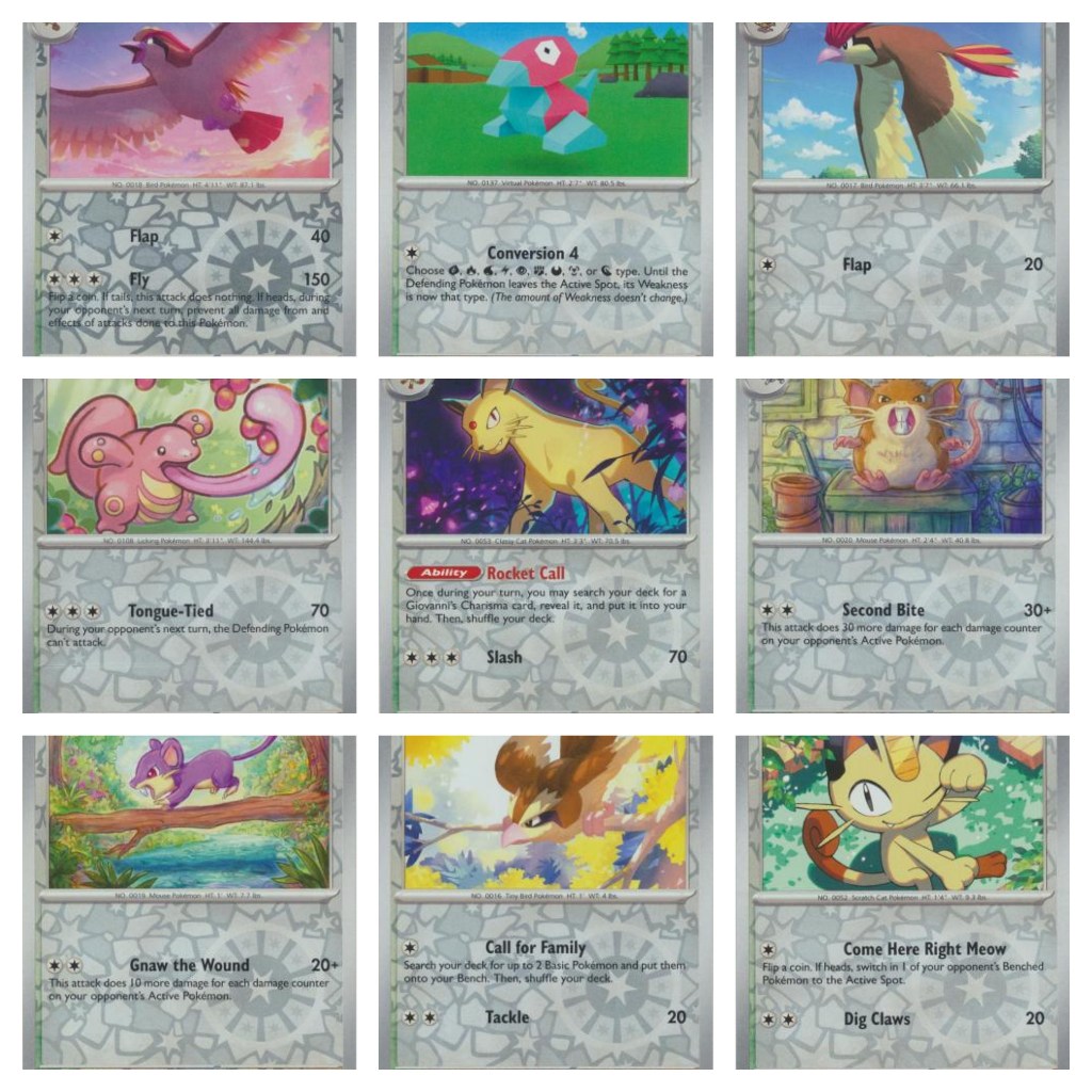 REVERSE HOLO SCARLET VIOLET 151 COLORLESS TYPE SINGLES POKEMON TCG ...