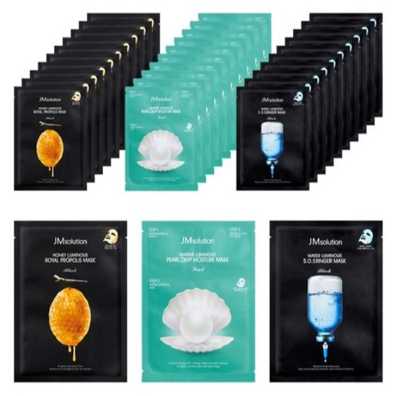JM Solution Mask Pack Honey Glow 10p + Ringer Water Glow 10p + Blue ...