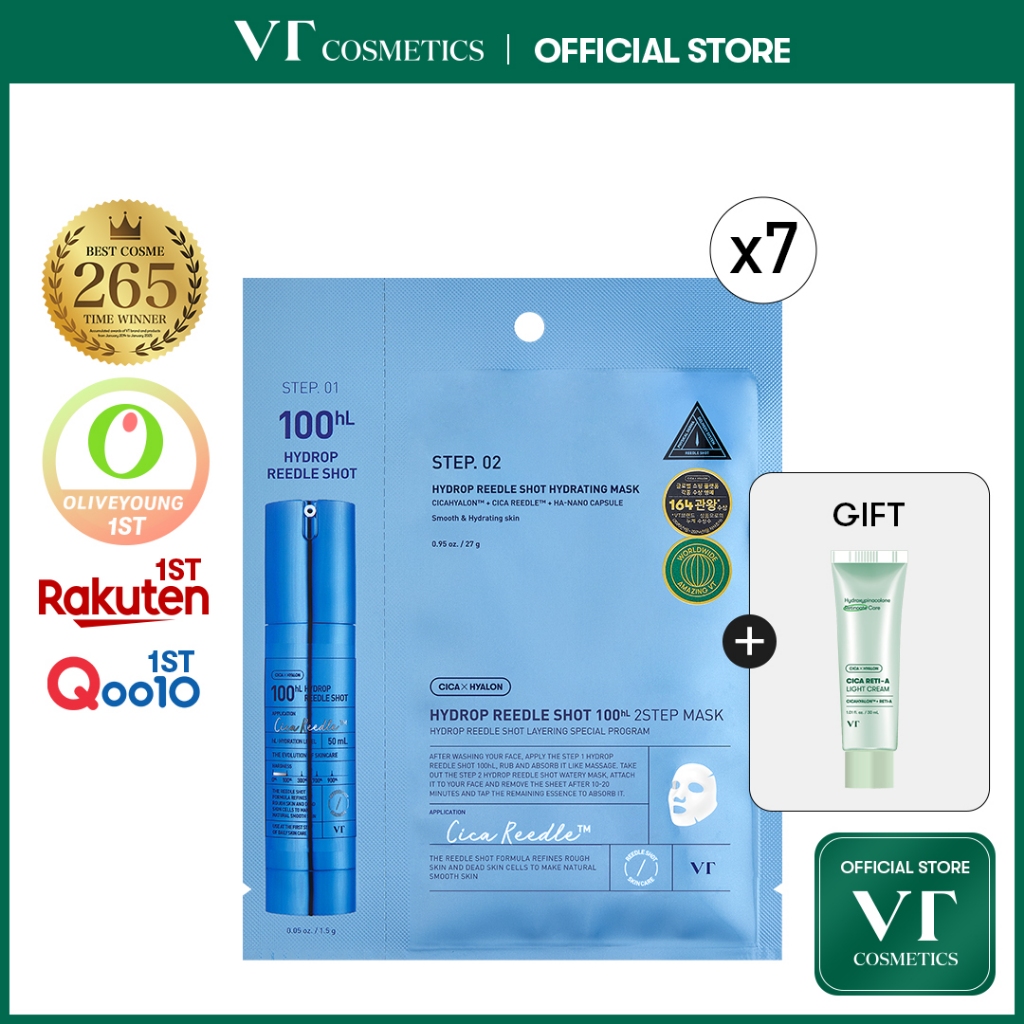 [VT] Hydrop Reedle Shot 2 Step Mask 7pcs with Gift Quick Soothing Set ...
