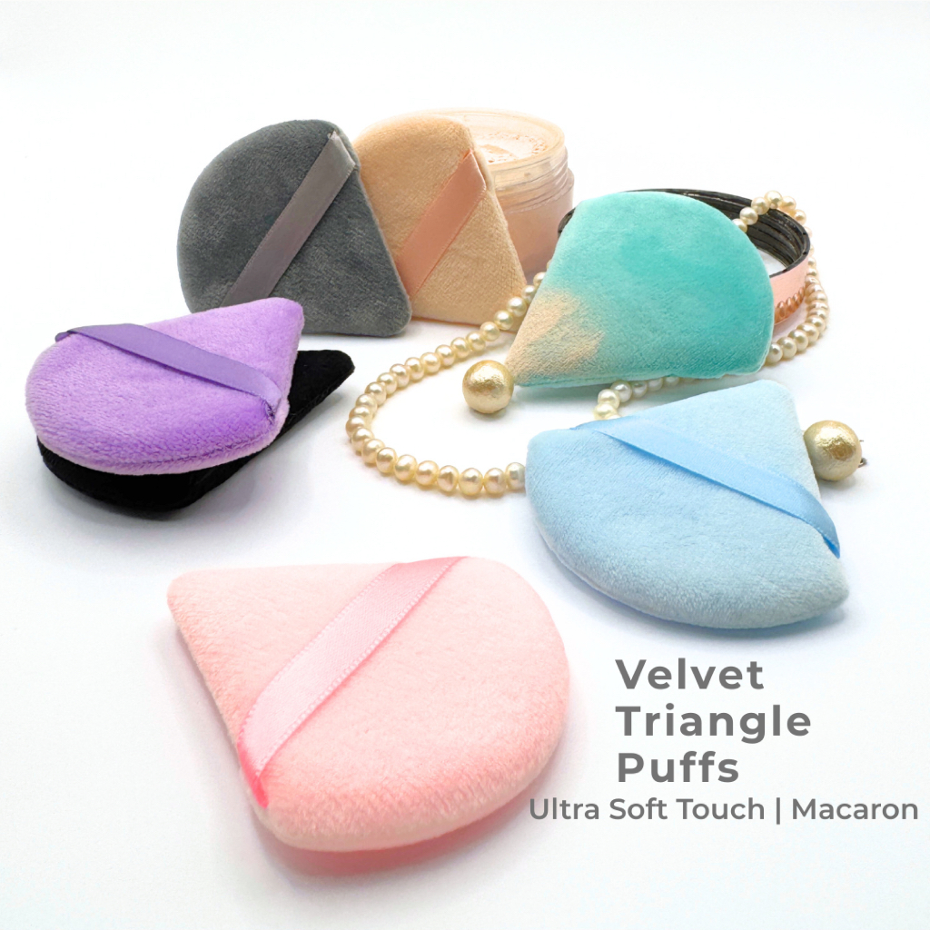 [SG Stock] 6pcs Ultra Soft Velvet Triangle Puff Set in 7 Colors for ...