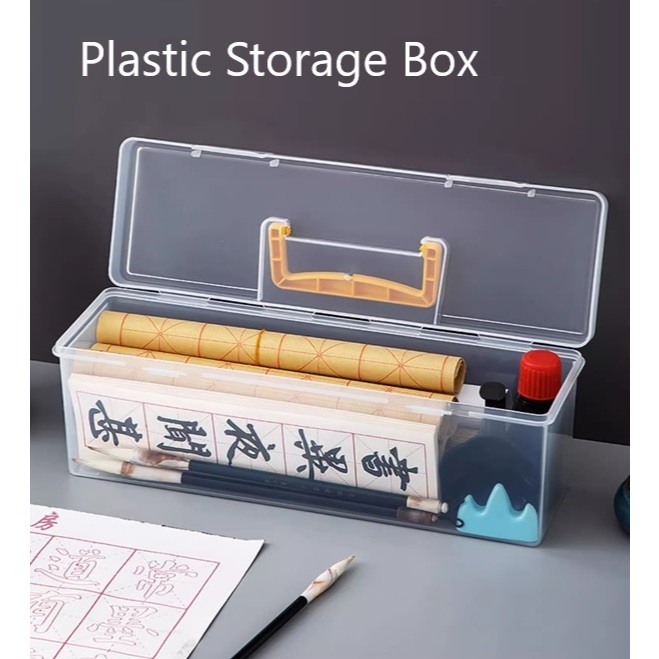 Extra Large Portable Yellow Handle Storage Box Transparent Toolbox ...