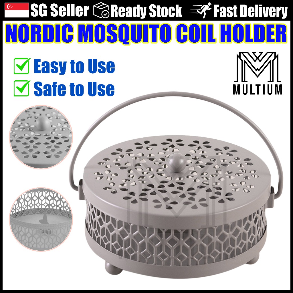 Mosquito Coils Holder With Cover Large Metal Insect Repellent Rack ...