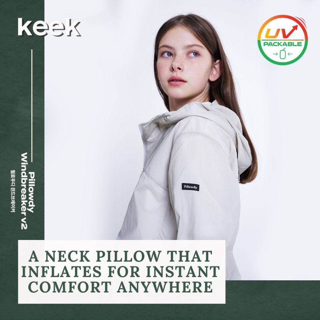 KEEK] Pillowdy UV Light Windbreaker V2 L.Beige | Shopee Singapore 