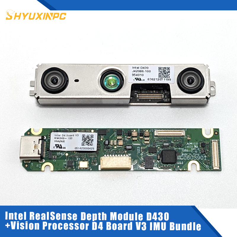 Intel® RealSense™ Depth Module D430 + Vision Processor D4 Board V3 IMU ...