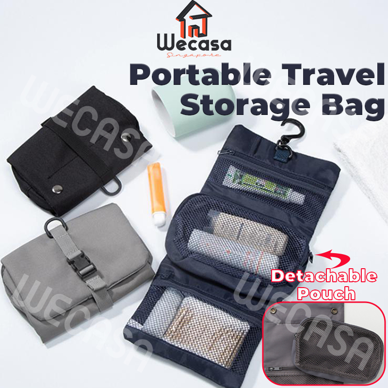 SG Clamshell Muji Travel Bag Toiletries Bag Cosmetic Hanging Toiletry Wash Bag Portable Travel Toiletries Storage Shopee Singapore