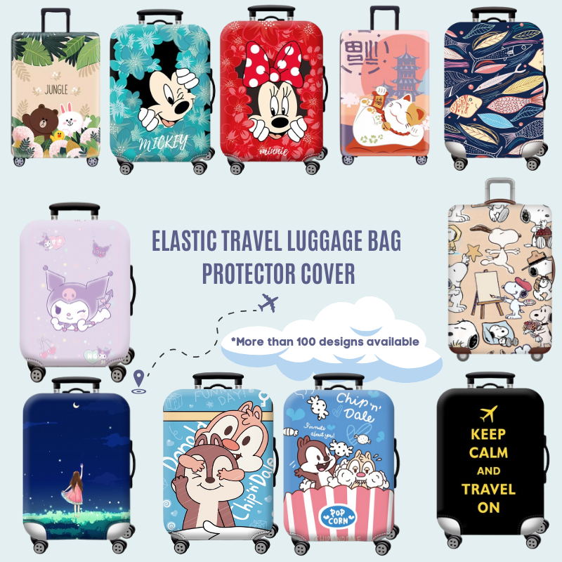 SG Seller Part 6 Elastic Travel Luggage Bag Protector Cover Suitcase Cover Multiple Designs