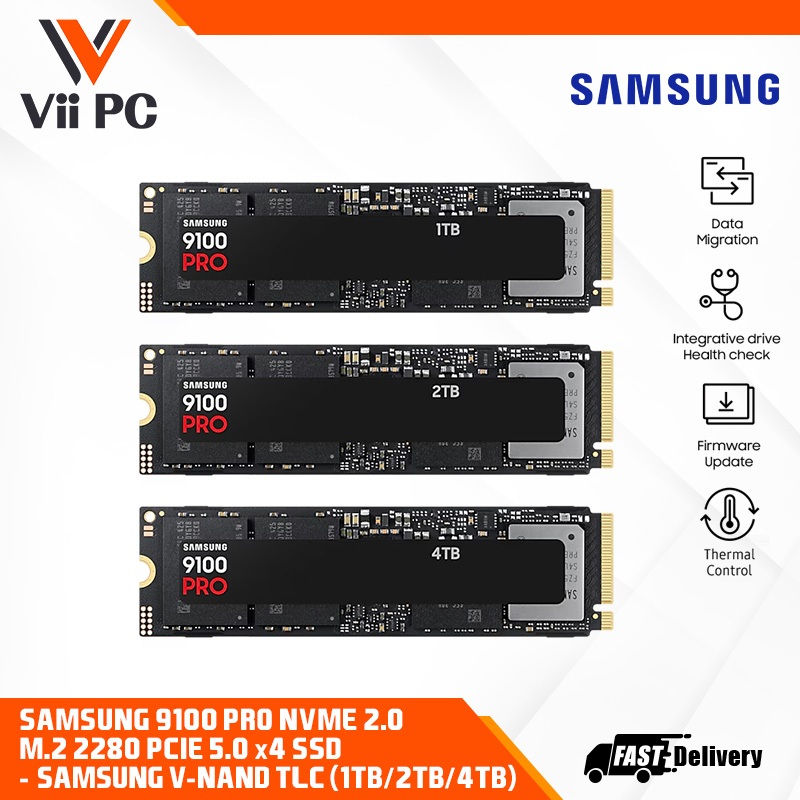 SAMSUNG 9100 PRO 1TB / 2TB / 4TB N.2 NVME GEN 5 Sequential Read