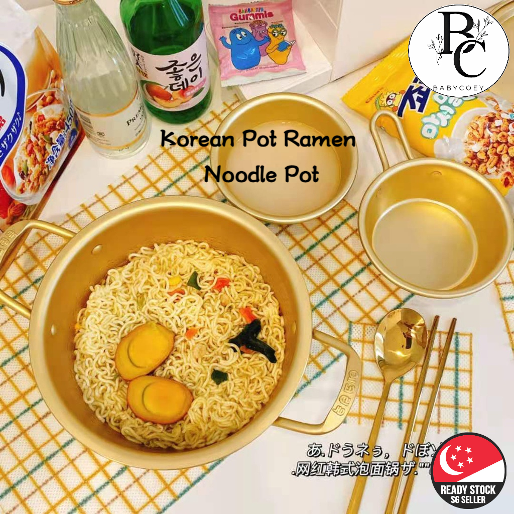 Korean Pot Ramen Noodle Pot Gold Aluminum Soup Pot | Shopee Singapore
