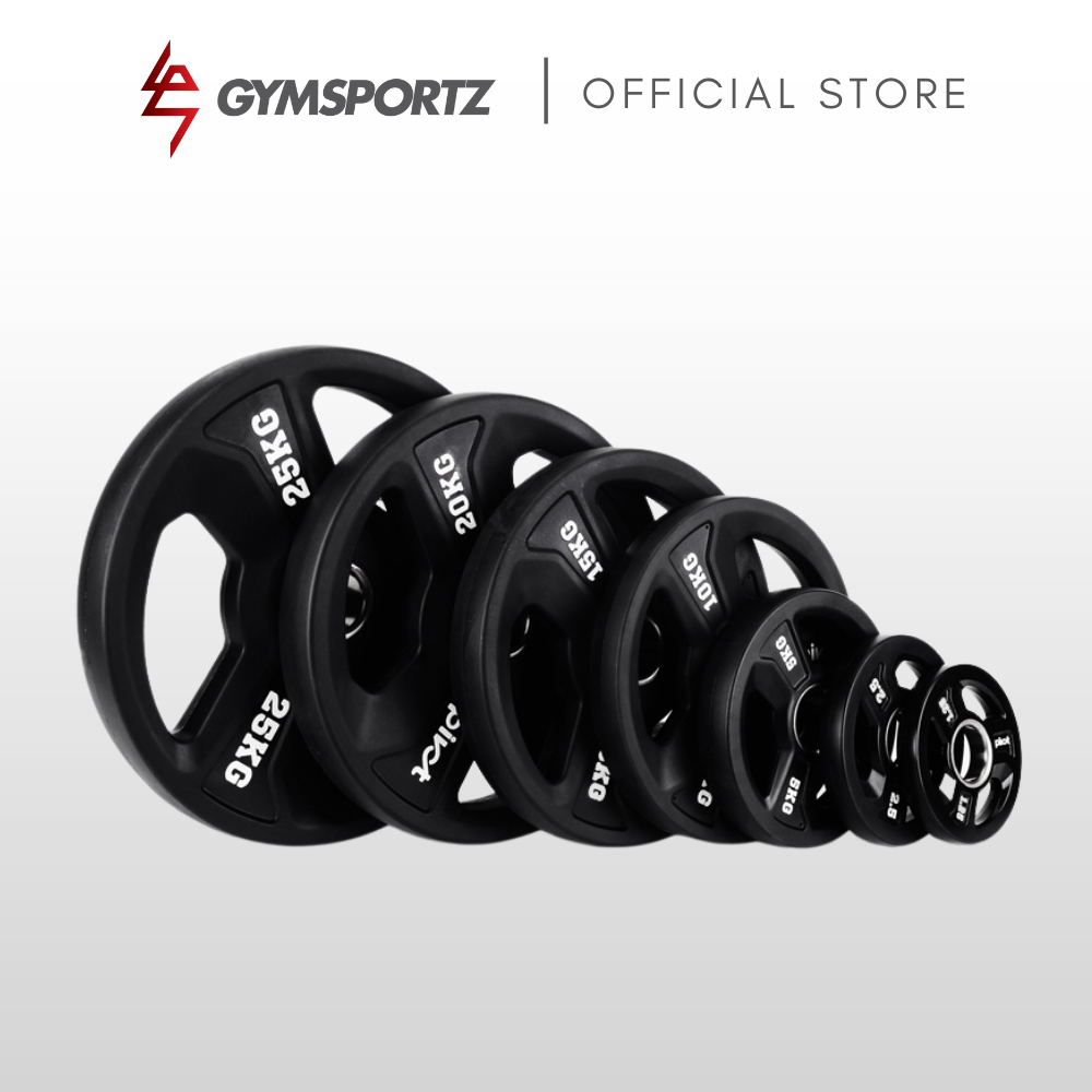 thumbnail image 2 of Olympic Bumper Plates 2 Inch Rubber Weight Gym Sets 5 10 15 20 2 of 13