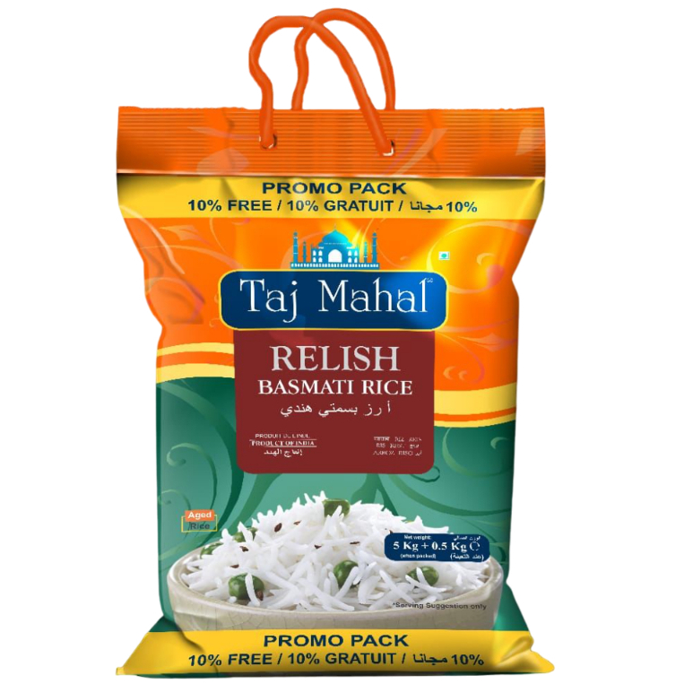Taj Mahal Relish Supreme Quality Steam Basmati Rice (5kg +10% FREE ...