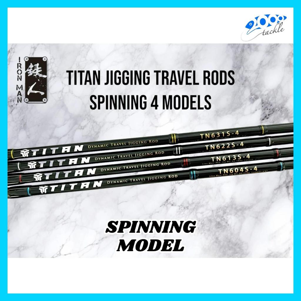 IRONMAN TITAN Dynamic 4 piece Travel Jigging Rod Baitcasting & Spinning ...
