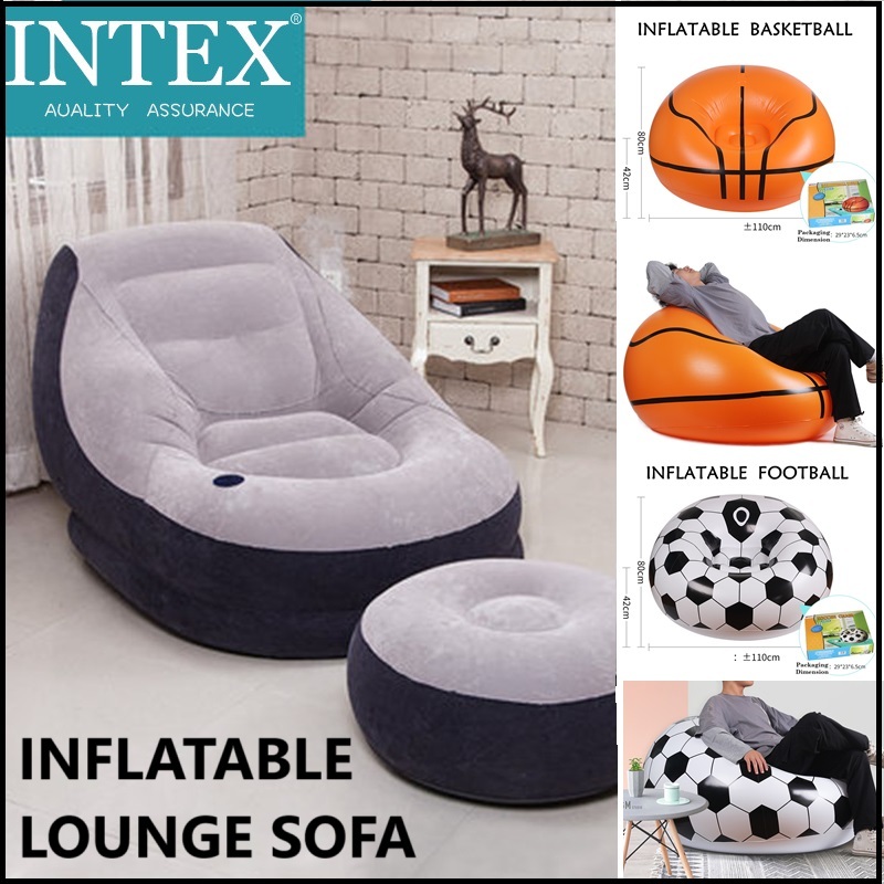 Intex Inflatable Ultra Lounge Chair With Cup Holder And Ottoman