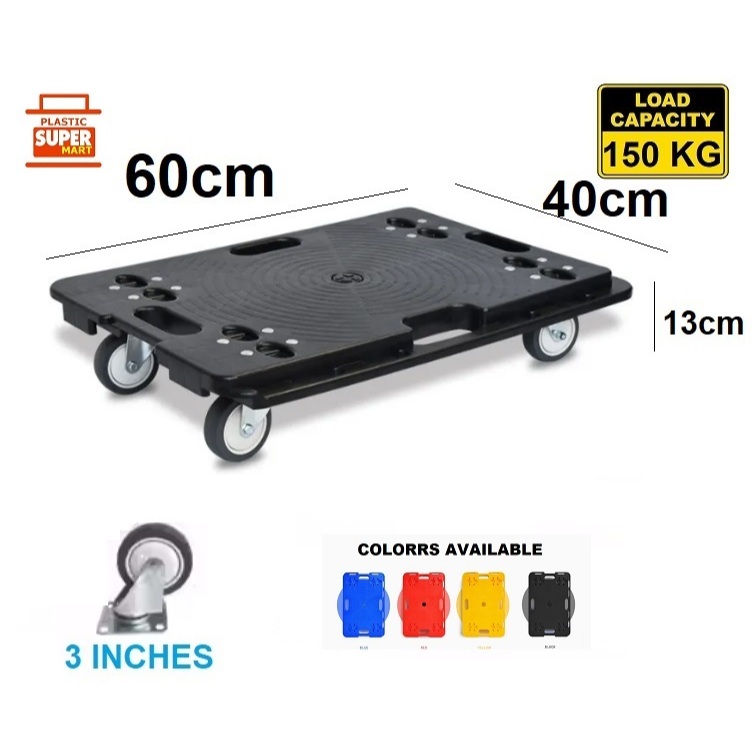 Flat Hand Platform Trolley Heavy Duty Wheel Stackable Extendable Joinable Cart Dolly Trollies Furniture Foldable 150KG