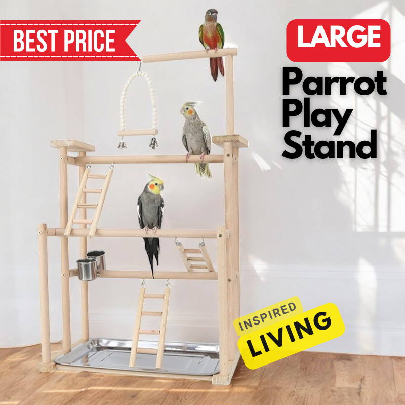 Picture of Bird Toy | Parrot Toy -Large Parrot Play Stand with Cup Toys Tray Bird ...