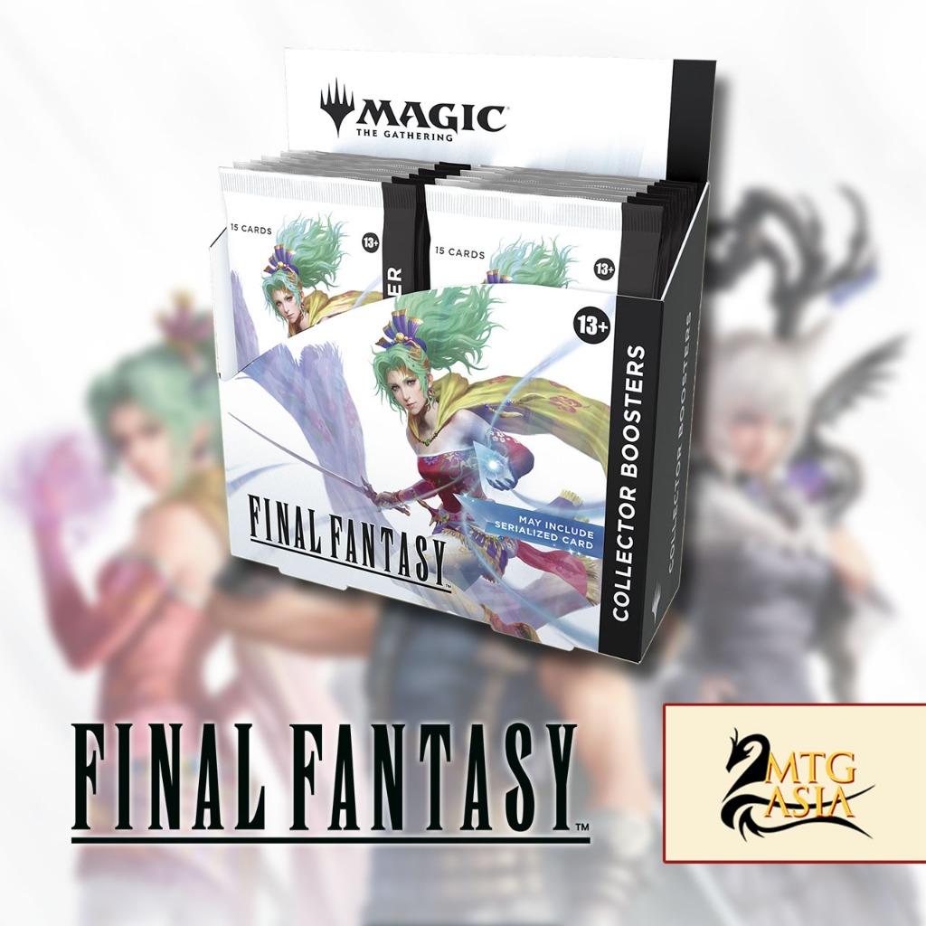 final fantasy mtg collector box Magic The Gathering: 12 Magic the Gathering Final Fantasy Collector Booster Packs per Box 15 Cards per Pack Look for Collector Box Exclusive Print Treatment Cards Found in Less Than 1% of All Language Collector Boosters Final Fantasy collector box pulls