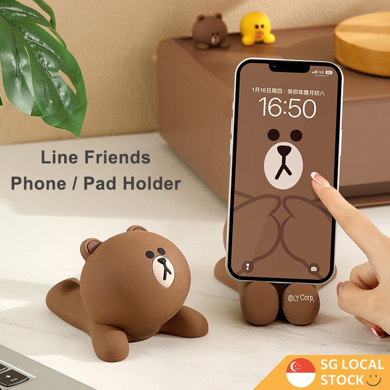 Line Friends Phone Holder Stand Pad Holder Brown Figurine | Shopee ...