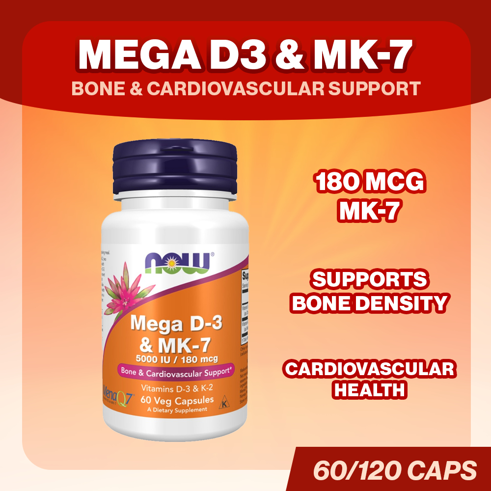 Mega D-3 & MK-7 5000 IU / 180mcg 60 / 120 Caps Cardiovascular Bone ...