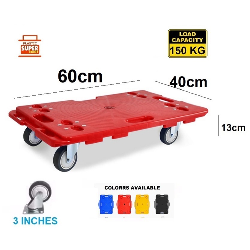 Flat Hand Platform Trolley Heavy Duty Wheel Stackable Extendable Joinable Cart Dolly Trollies Furniture Foldable 150KG