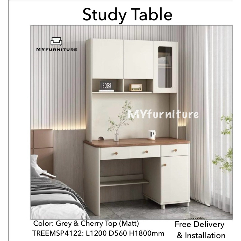 [MYFURNITURE] Simple Modern Design Study Table with Top Shelf / Color ...