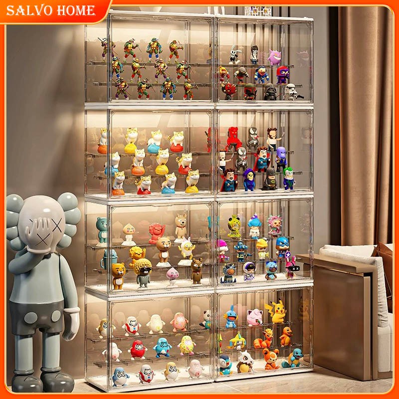 Salvo Acrylic Display Box Transparent Storage Cabinet POPMART Figurine ...