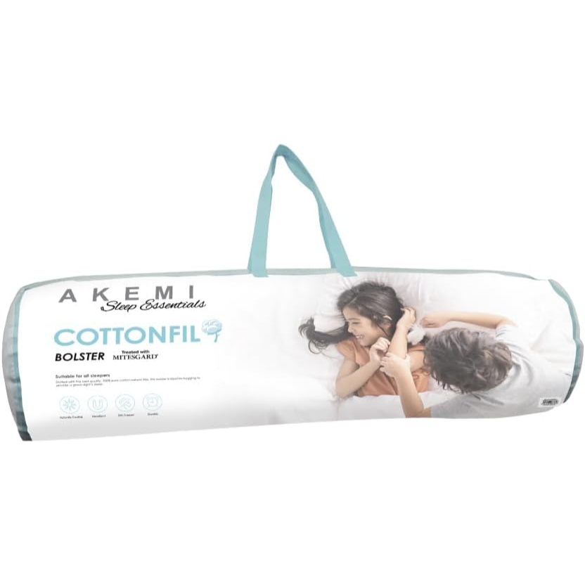 AKEMI Hug Bolster PIllow 100% Cotton Fill with MITESGARD Treament 20 x ...