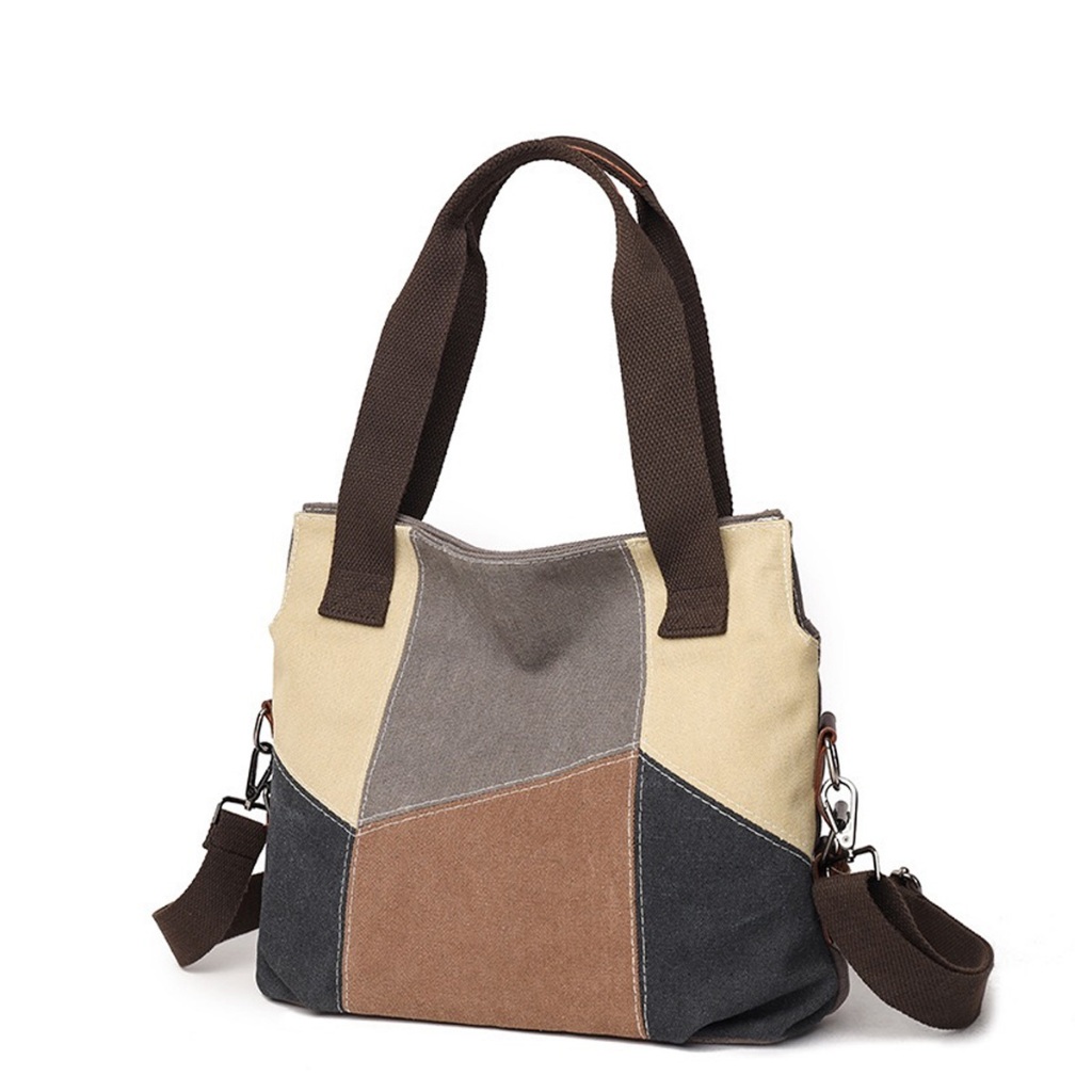 Ladies Women Large Capacity Striped Leisure Canvas Sling Bag Tote ...