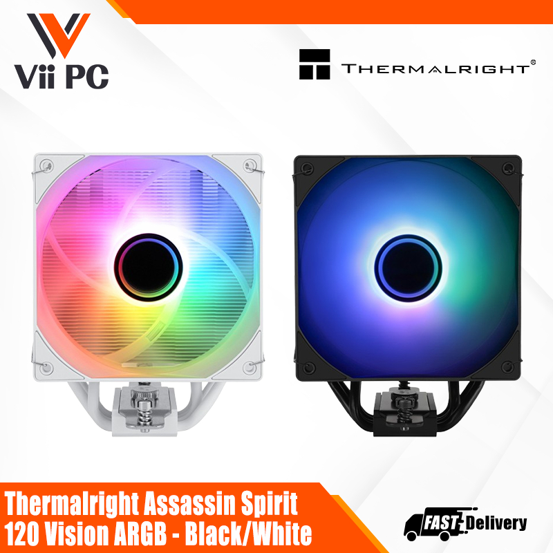 Dissipatore CPU Thermalright Assassin Spirit 120 Vision ARGB White – Schermo LCD IPS 1,54”, 1500 RPM, Per Intel LGA1851/1700 E AMD