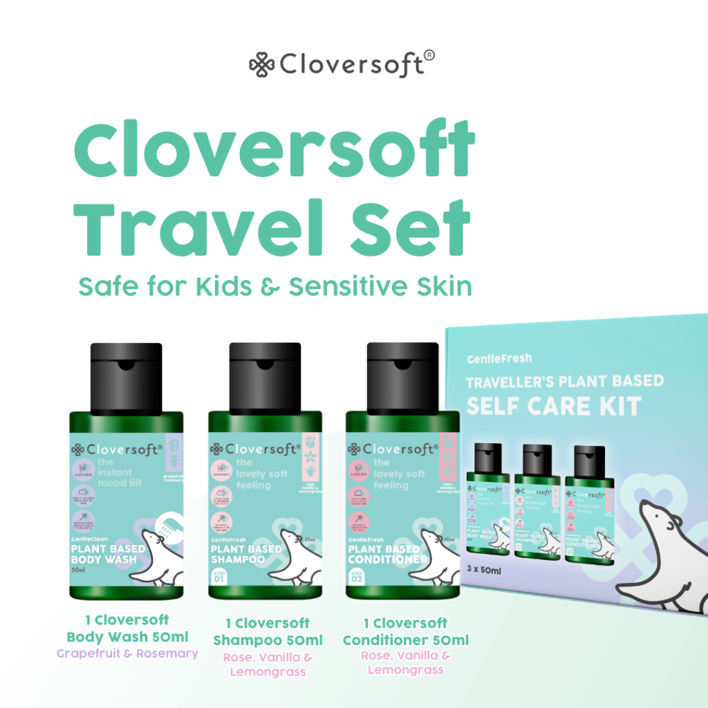 Cloversoft Plant-Based Self-Care Kit Travel Toiletries Set Gift set ...