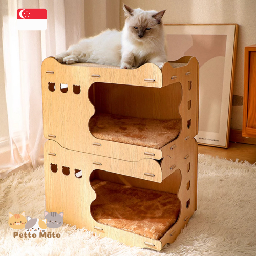Stackable Wooden Cat House / Cat Box / Scratching Board with Mat ...