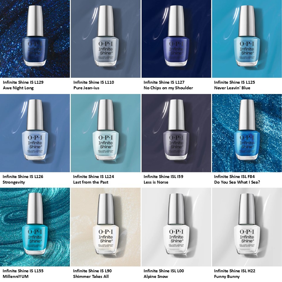 OPI Nail Polish (Infinite Shine Gel-Like Lacquer Series) - Blue / White ...