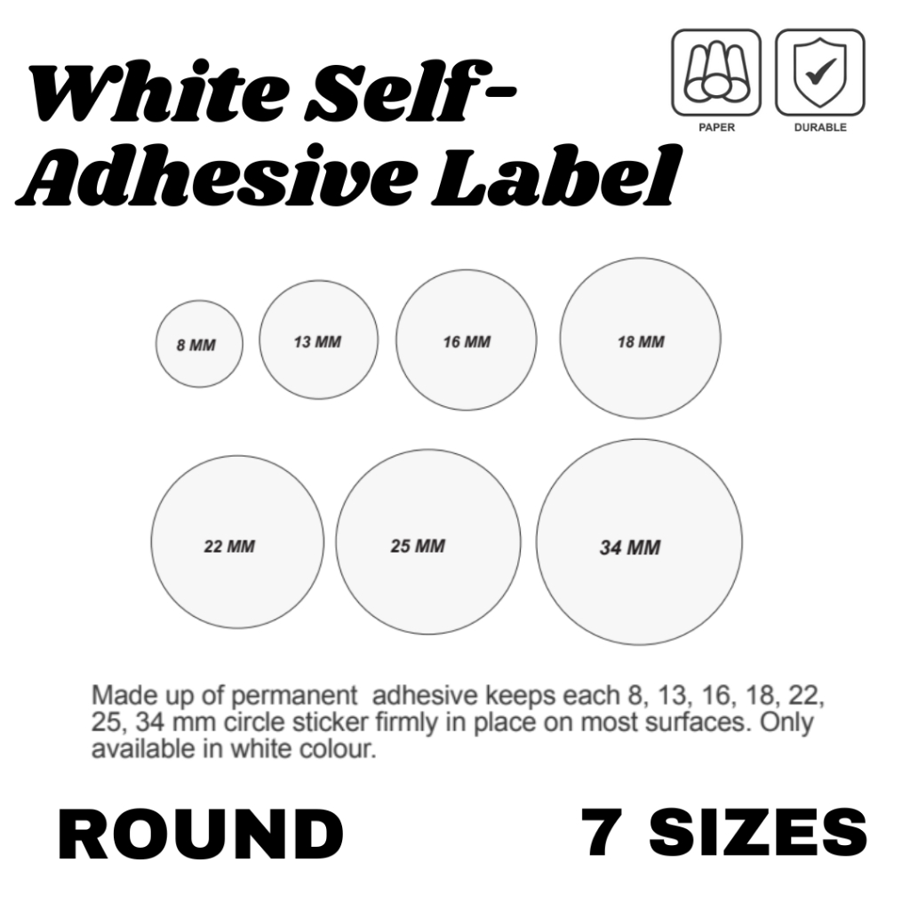 Astar White Label Sticker /White Circle Sticker / White Self-adhesive ...