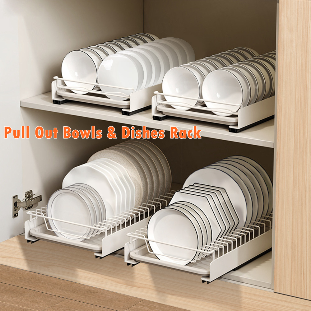 Pull Out Basket Kitchen Cabinet Dish Rack Pull Out Drawer Organiser ...