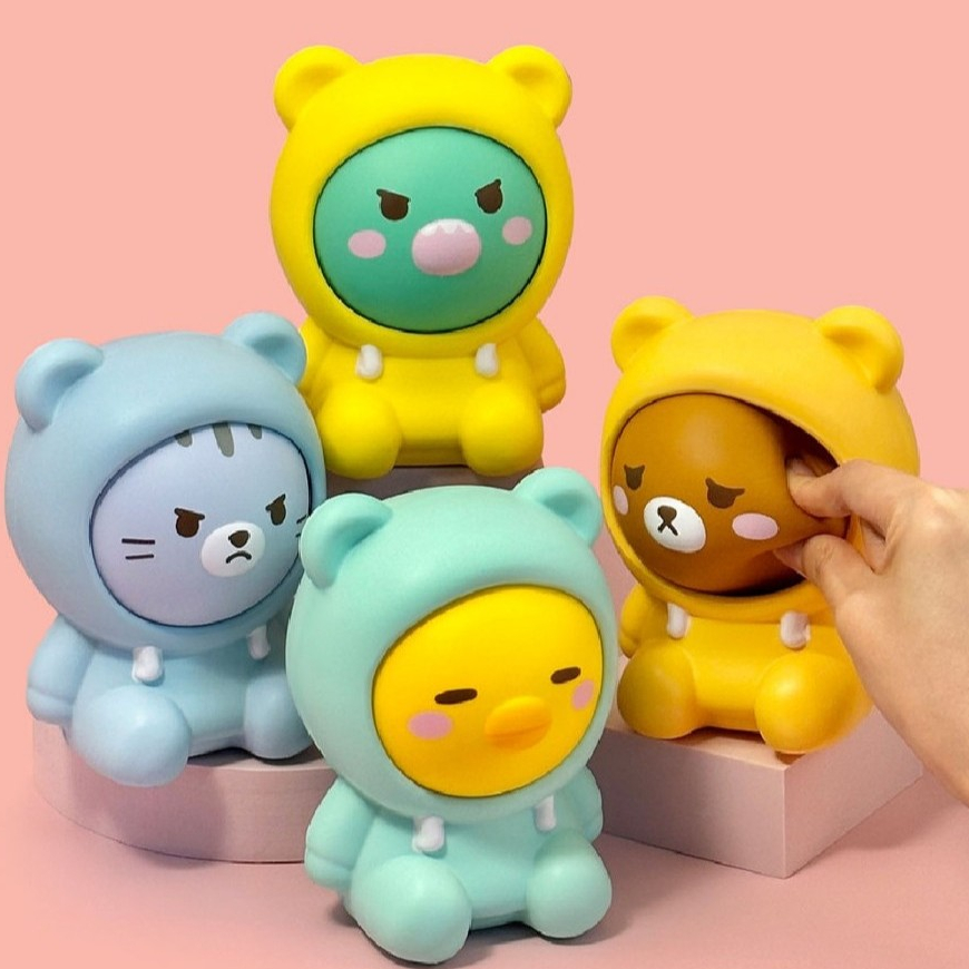 Reverse Squishy Doll Cute Animal Soft Squishy Squeaky | Shopee Singapore