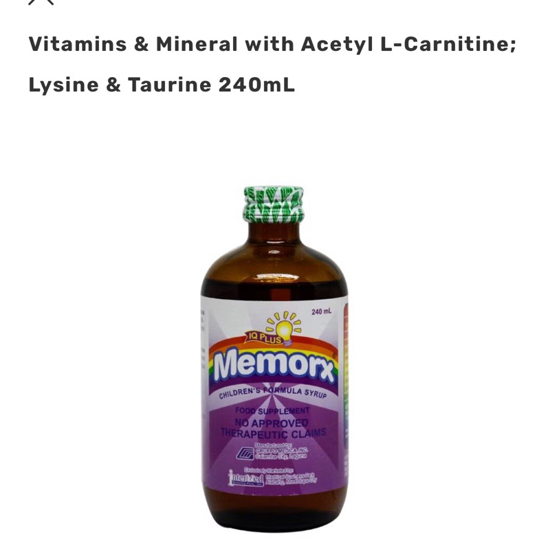 Vitamins & Mineral with Acetyl L-Carnitine; Lysine & Taurine 240mL | Shopee  Singapore
