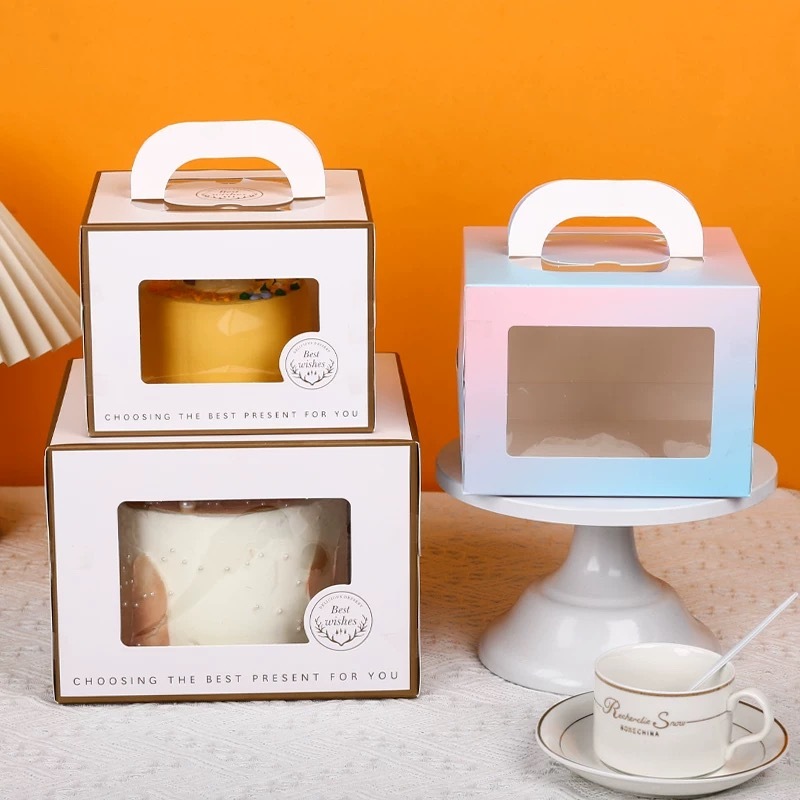 5 Sets 6/8/10inch Nordic Cake Box CakeBox with window and handle