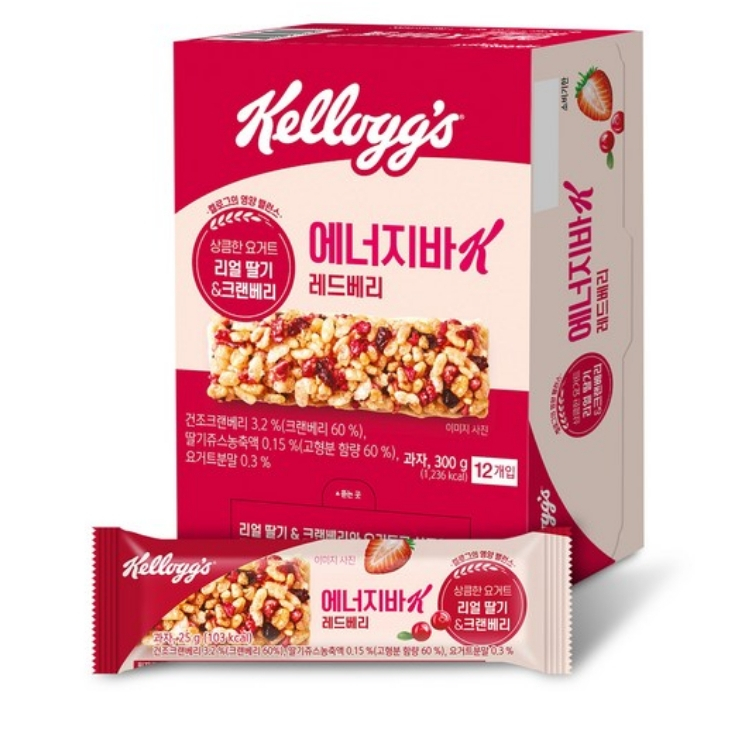 Korean Kellogg's Red Berry Cereal Energy Bar 300g 12p 1 Box | Shopee ...