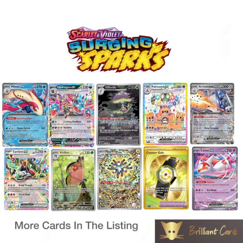 Pokemon Surging Sparks Sv08 Latias / Milotic / Shiinotic / Vivillon /  Magneton / Gold Rainbow Card | Shopee Singapore