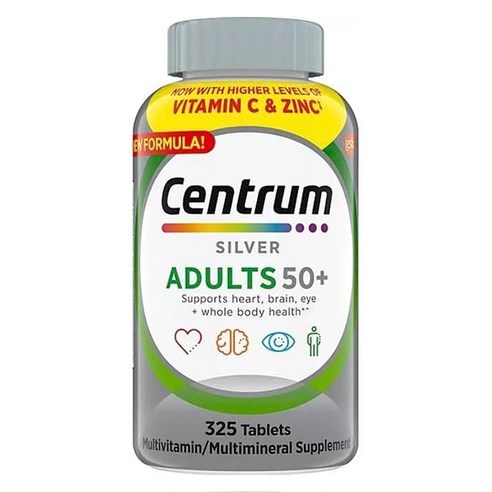 Centrum Silver Adults 50+ Multivitamin Tablets, 325 Count, Made in USA ...