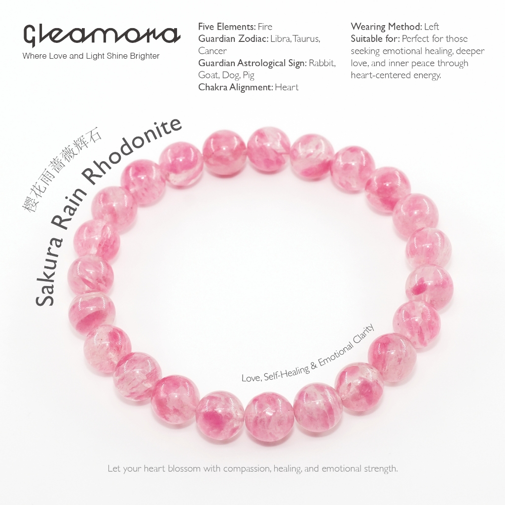 SG Stock | Sakura Rain Rhodonite Bracelet – The Crystal of Love, Self ...