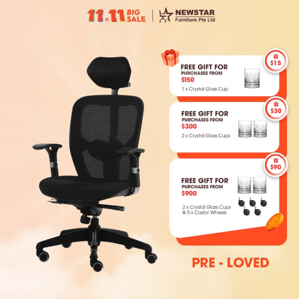 Pre Loved Benel Q Mesh Office Chair Office Chair Delivery Within 24 hours NewStar Furniture Shopee Singapore