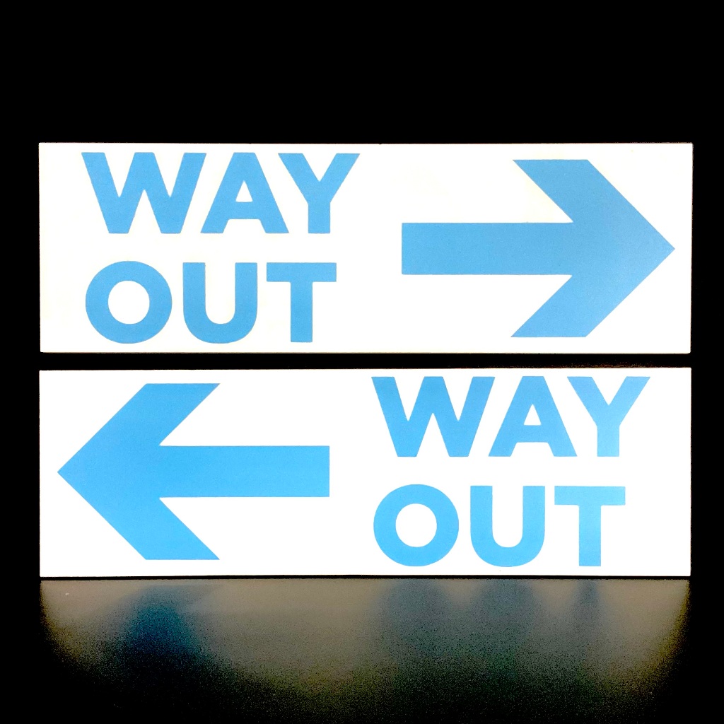 WAY OUT with Arrow SIGN/SIGNAGE | 250mm x 80mm | NOTICE SIGN, DIRECTION ...