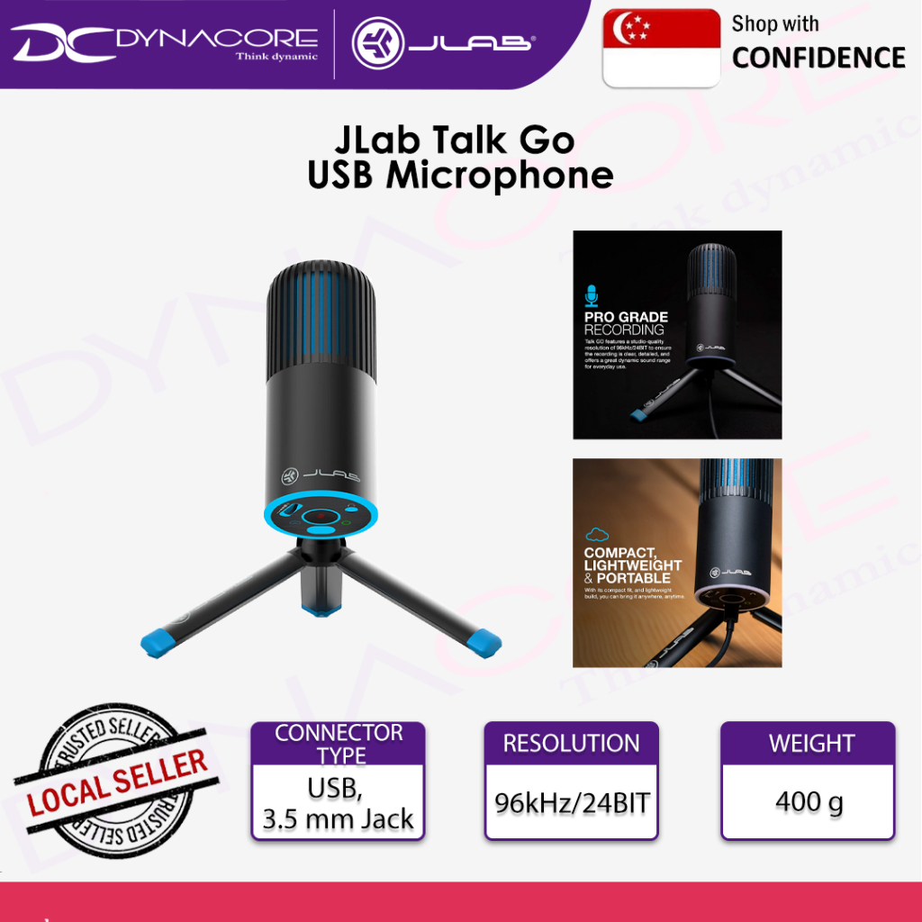 JLab Talk Go USB Microphone - USB-C Output, 96k Sample Rate, Volume ...