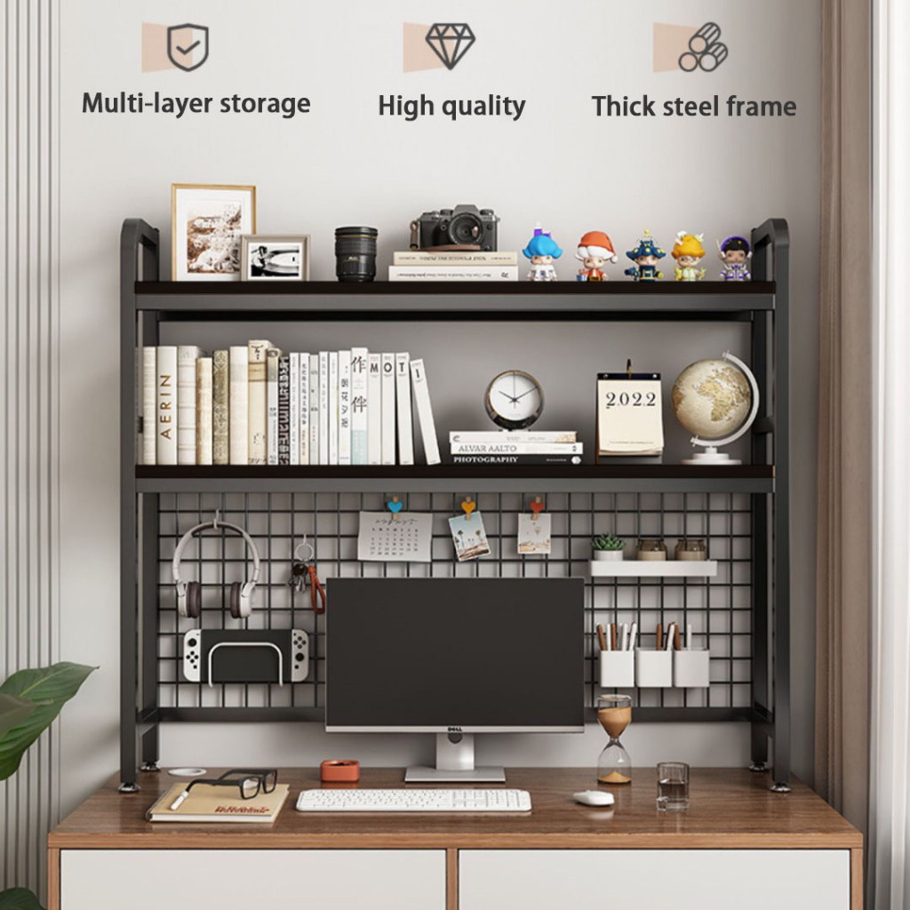 widening 25cm desktop organizing rack With grid table storage wooden ...