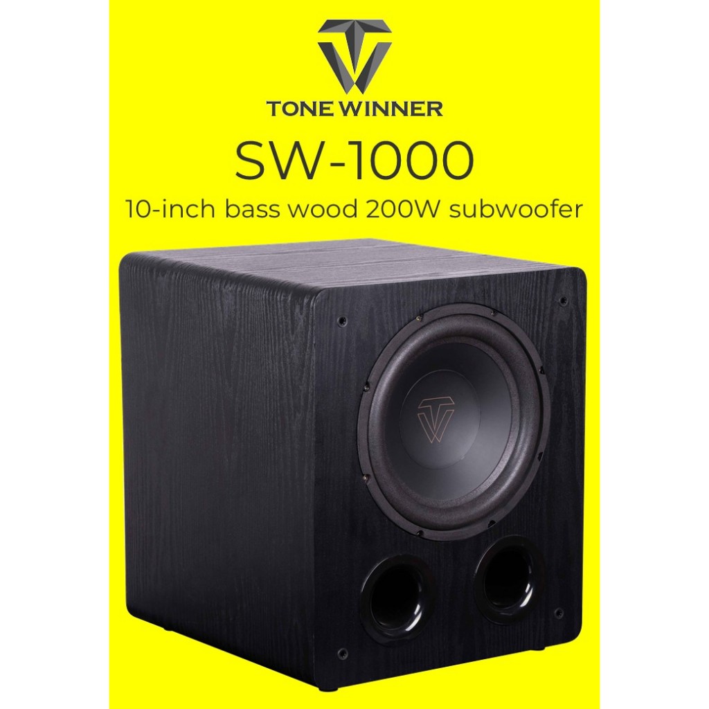 Tone Winner SW-1000 10-inch bass wood 200W subwoofer | Shopee Singapore