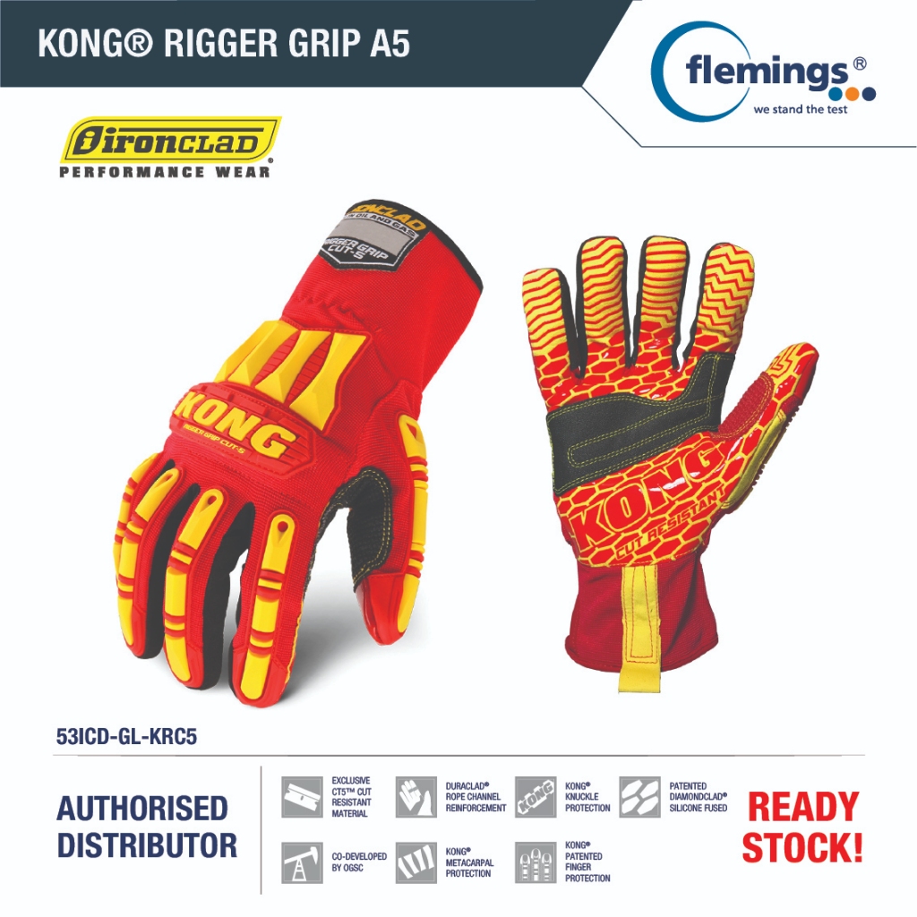 Ironclad, KRC5, KONG® RIGGER GRIP A5 High Performance Impact Gloves ...