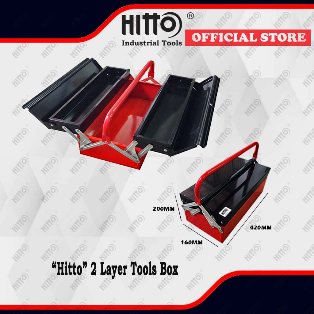 [ HITTO ] 2 & 3 Layer Tools Box Tools Storage Metal Tool Box Kotak Besi ...