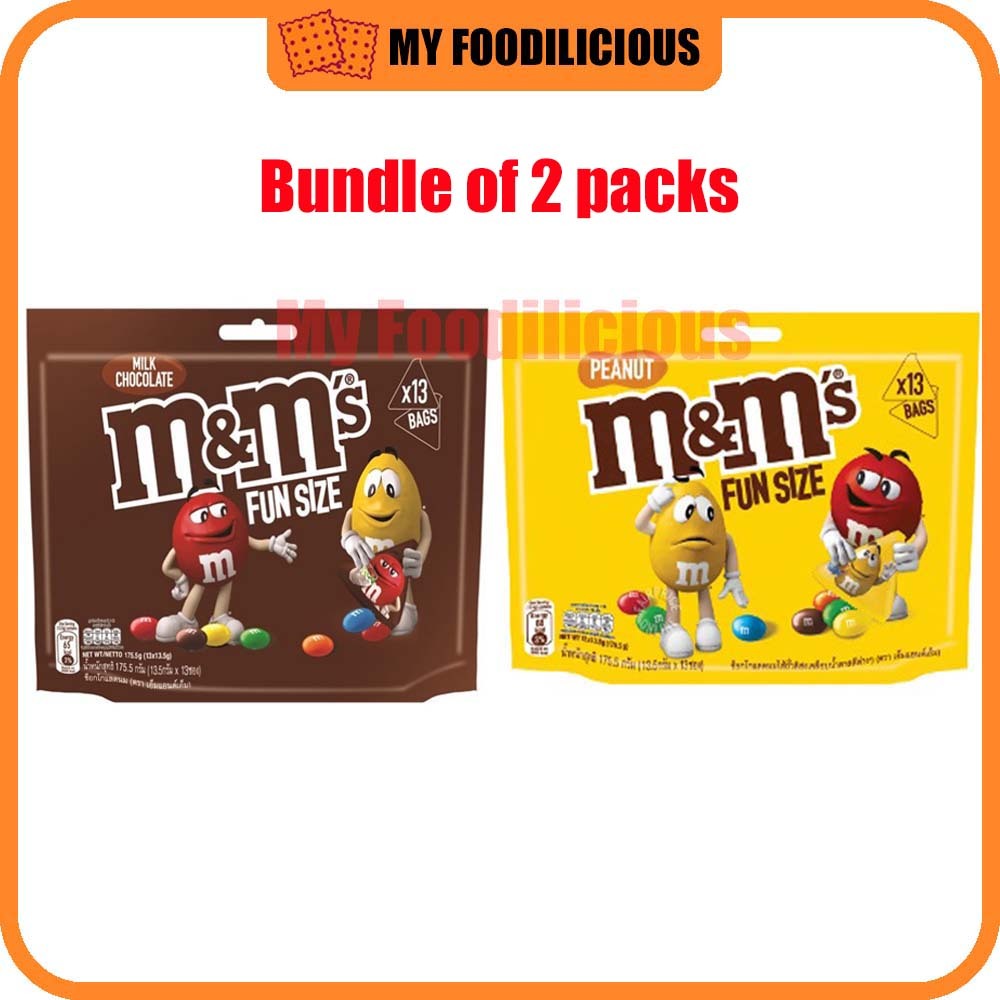 M&M 's m&m Fun Size Contents 13x13.5g Milk Chocolate /Peanut | Shopee ...
