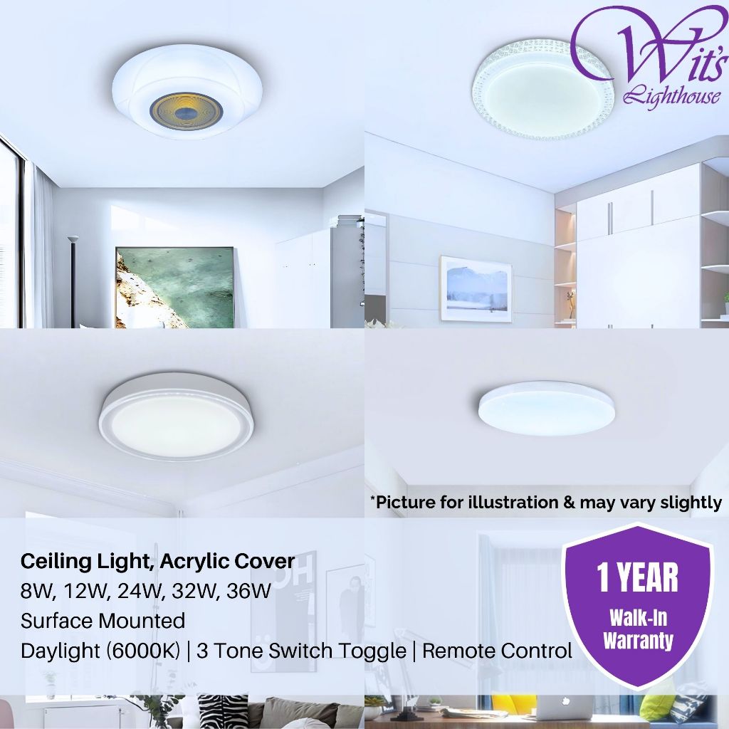 LED Ceiling Light Magnetic Base Surface Mounted Glitter Crystal Edge ...