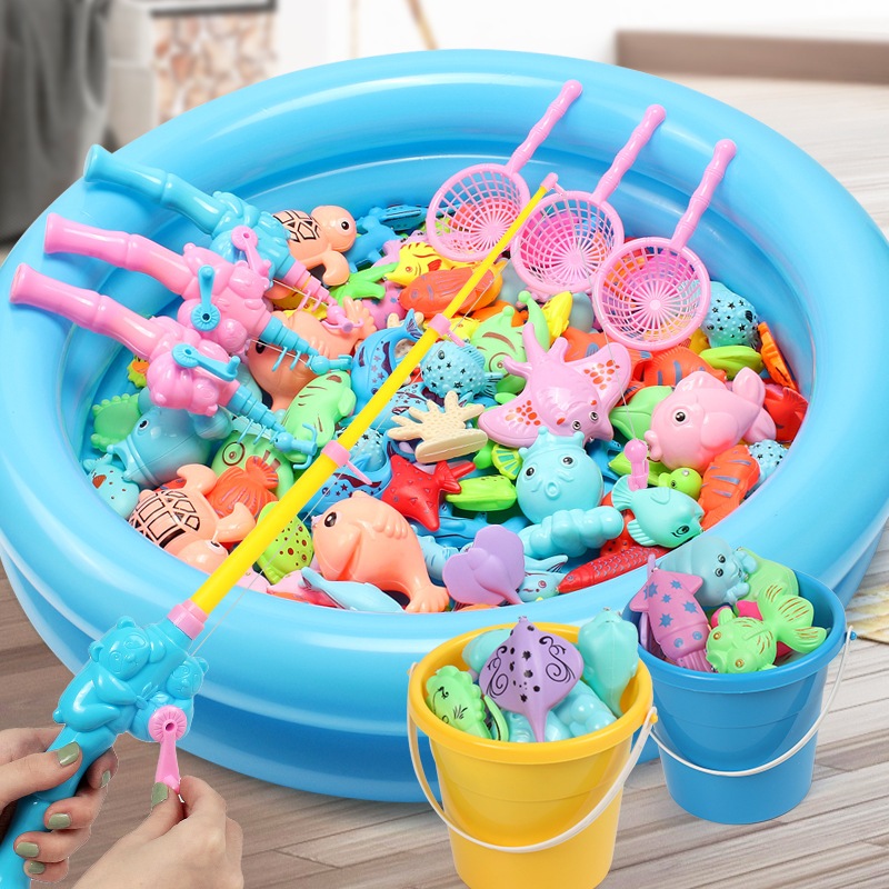 SG EmmAmy® Children Fishing Toy With Inflatable Pool Rod Net Set Kids ...